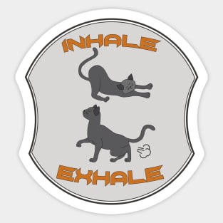 Inhale - Exhale - Yoga cat Sticker